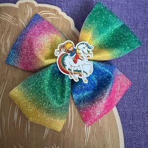🎀 Rainbow Brite Cartoon Hair Bow Barrette Clip 🎀 6”